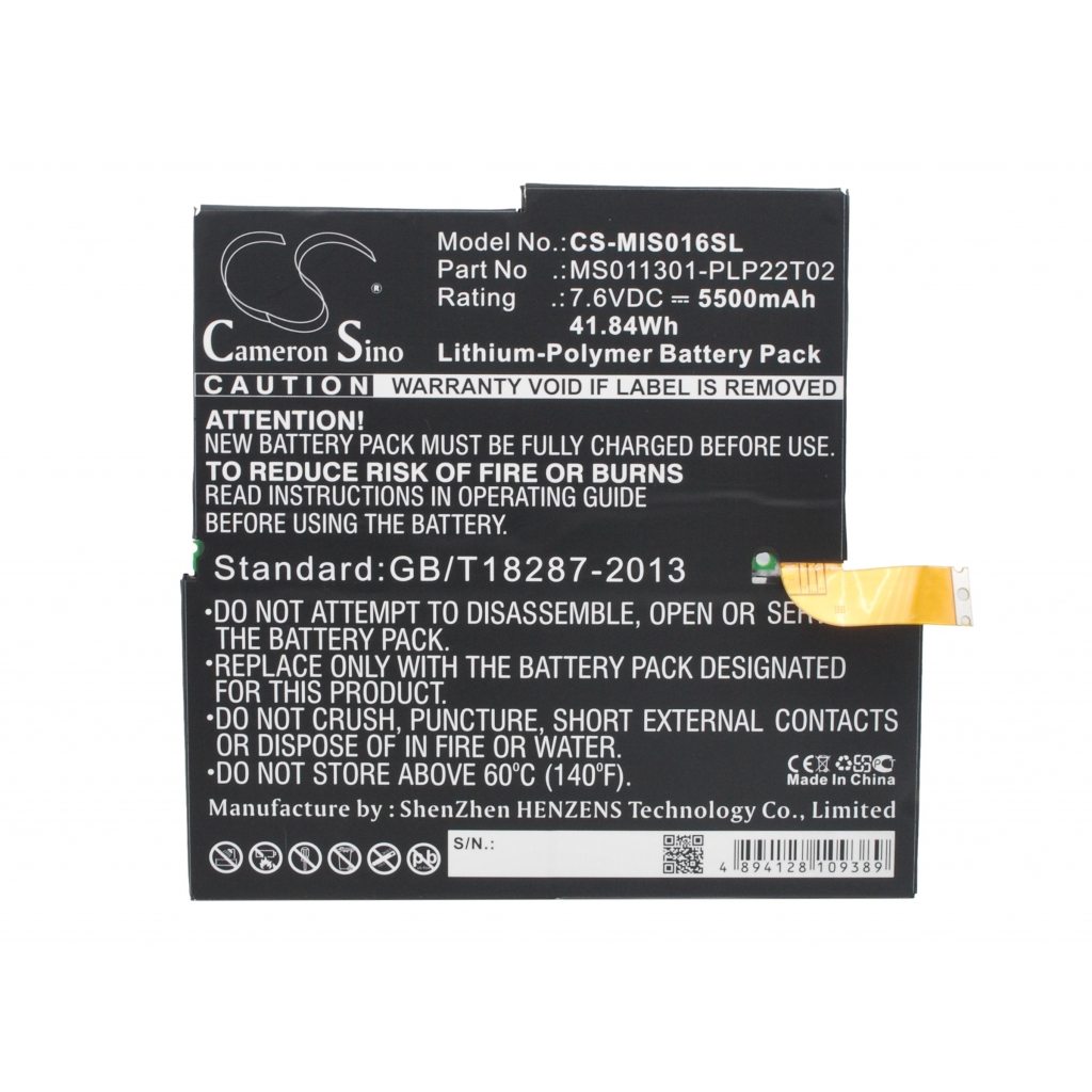 Batterier Ersätter MS011301-PLP22T02