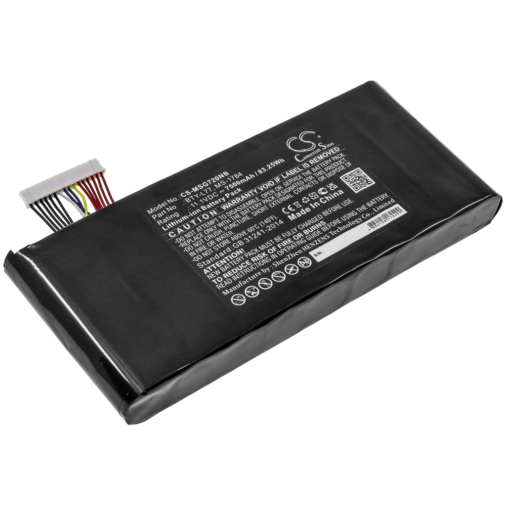 Batterier Ersätter GT72VR-6RDAC16H21(001785-SKU12)