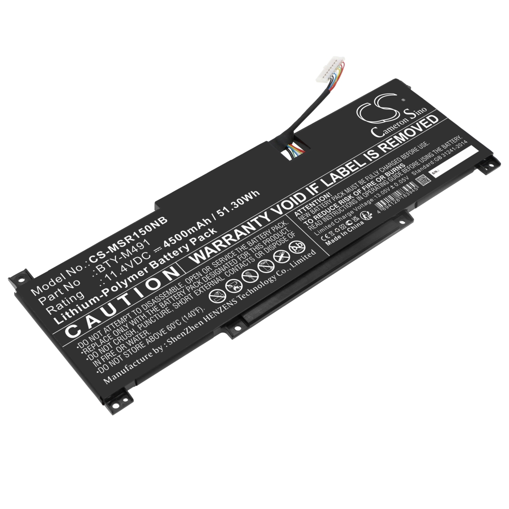 Batterier till bärbara datorer MSI CS-MSR150NB