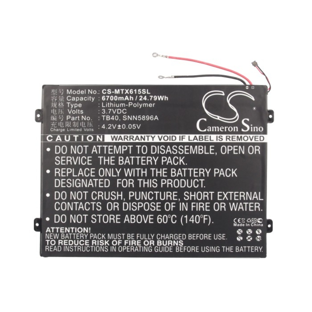 Batterier för surfplattor Motorola CS-MTX615SL