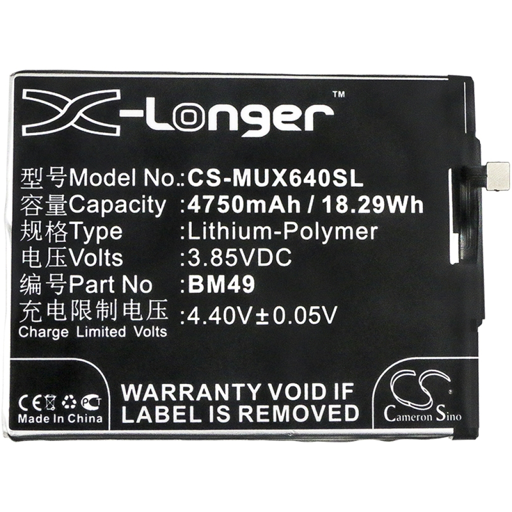 Batterier till mobiltelefoner Xiaomi CS-MUX640SL