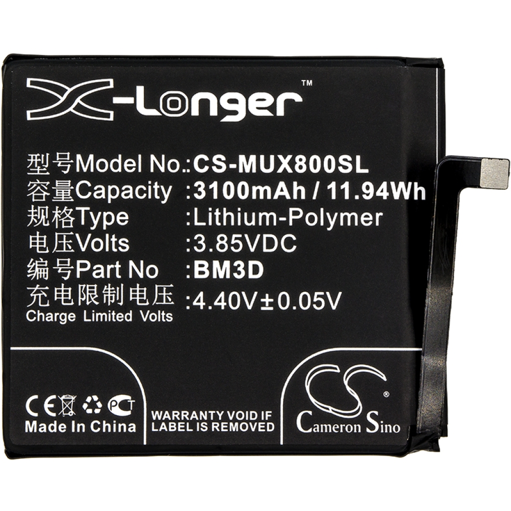 Batterier till mobiltelefoner Xiaomi CS-MUX800SL