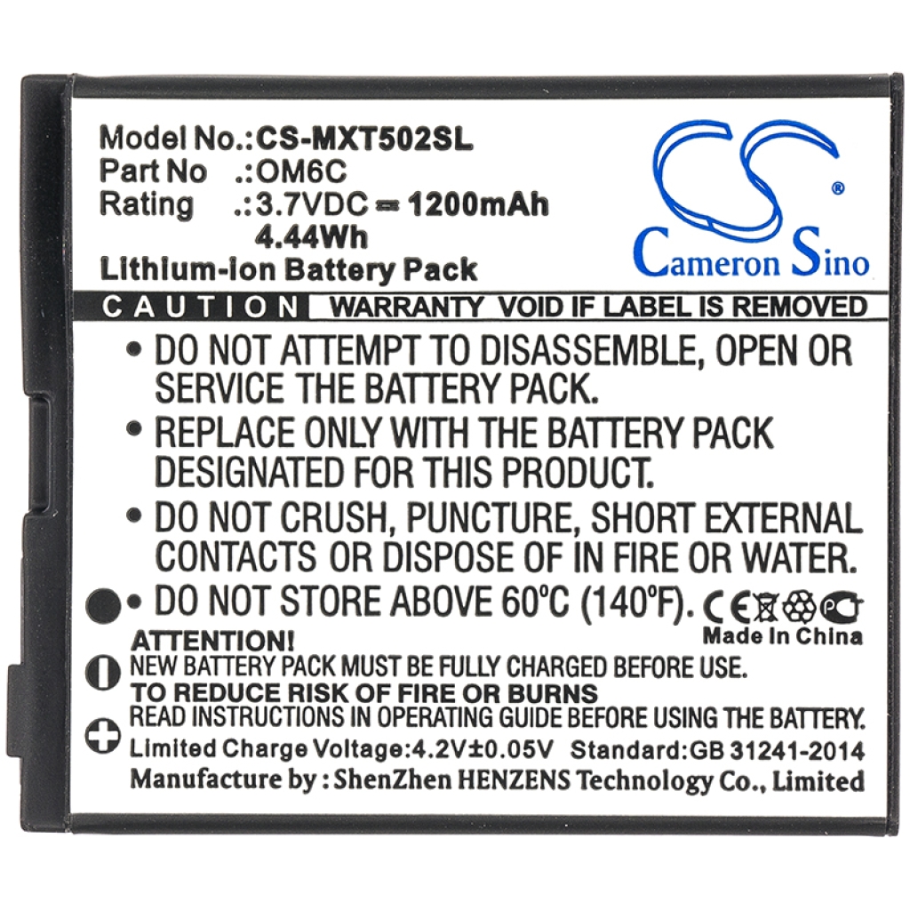 Batterier Ersätter XT502 Quench XT