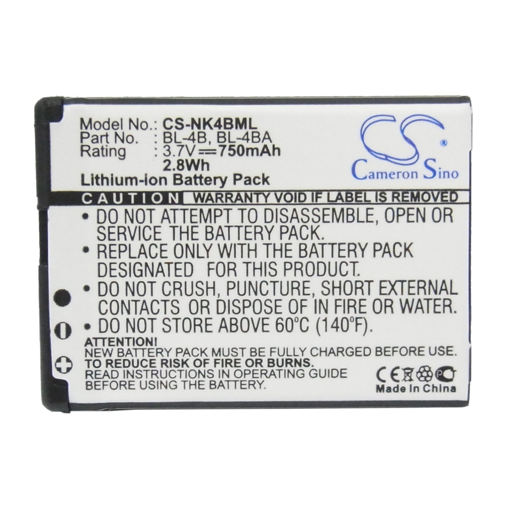 Batterier till mobiltelefoner Nokia CS-NK4BML