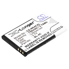 Compatible battery replacement for Nokia BBA-07,BK-BL-4C,BL-4C,C4C08T,C4C50T...