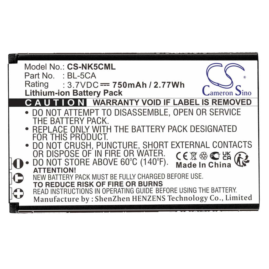 Batterier till mobiltelefoner Geemarc CS-NK5CML