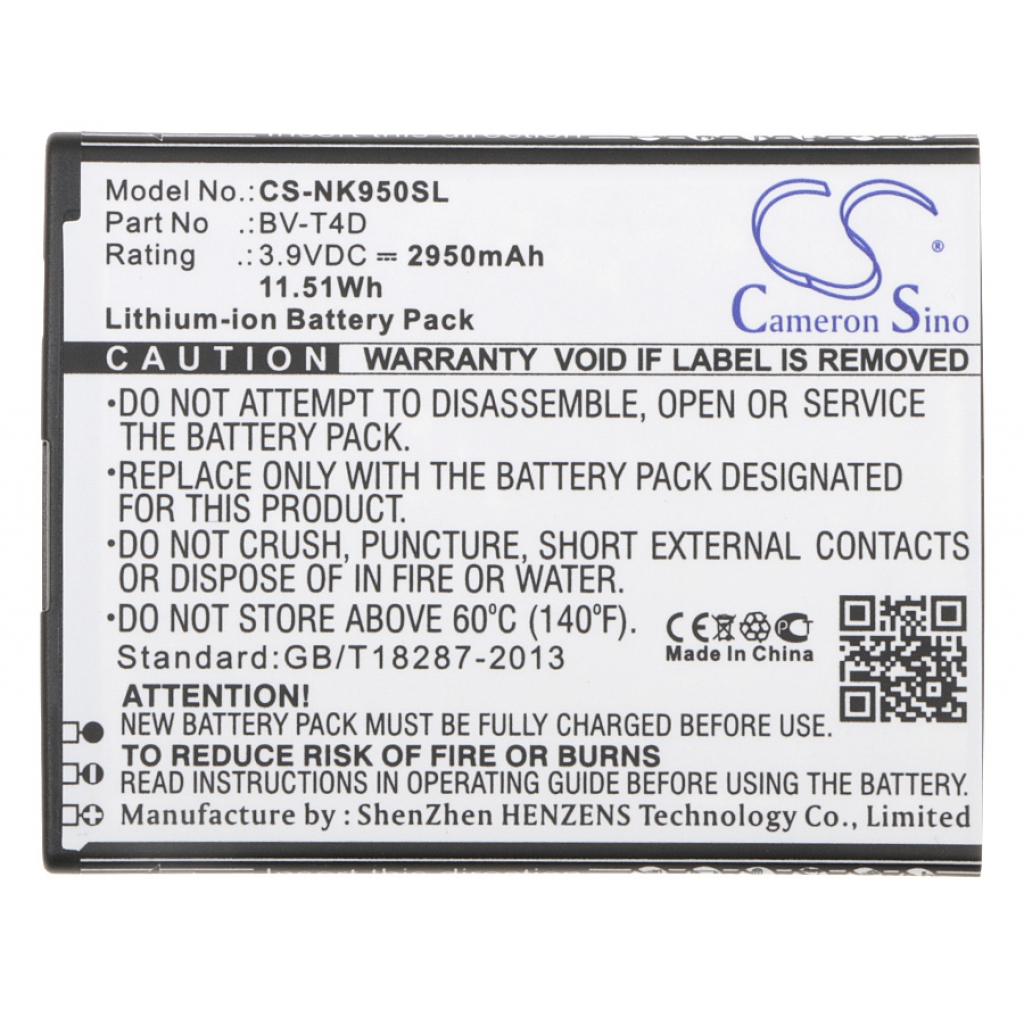 Batterier till mobiltelefoner Microsoft CS-NK950SL