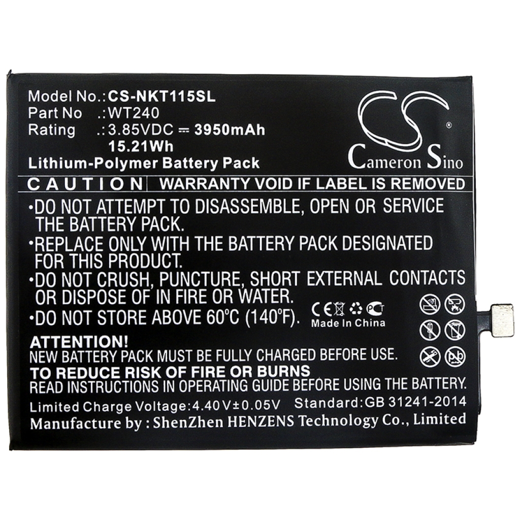 Batterier till mobiltelefoner Nokia CS-NKT115SL