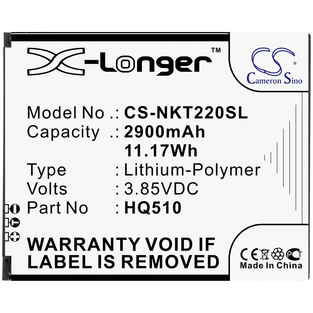 Compatible battery replacement for Nokia HQ510