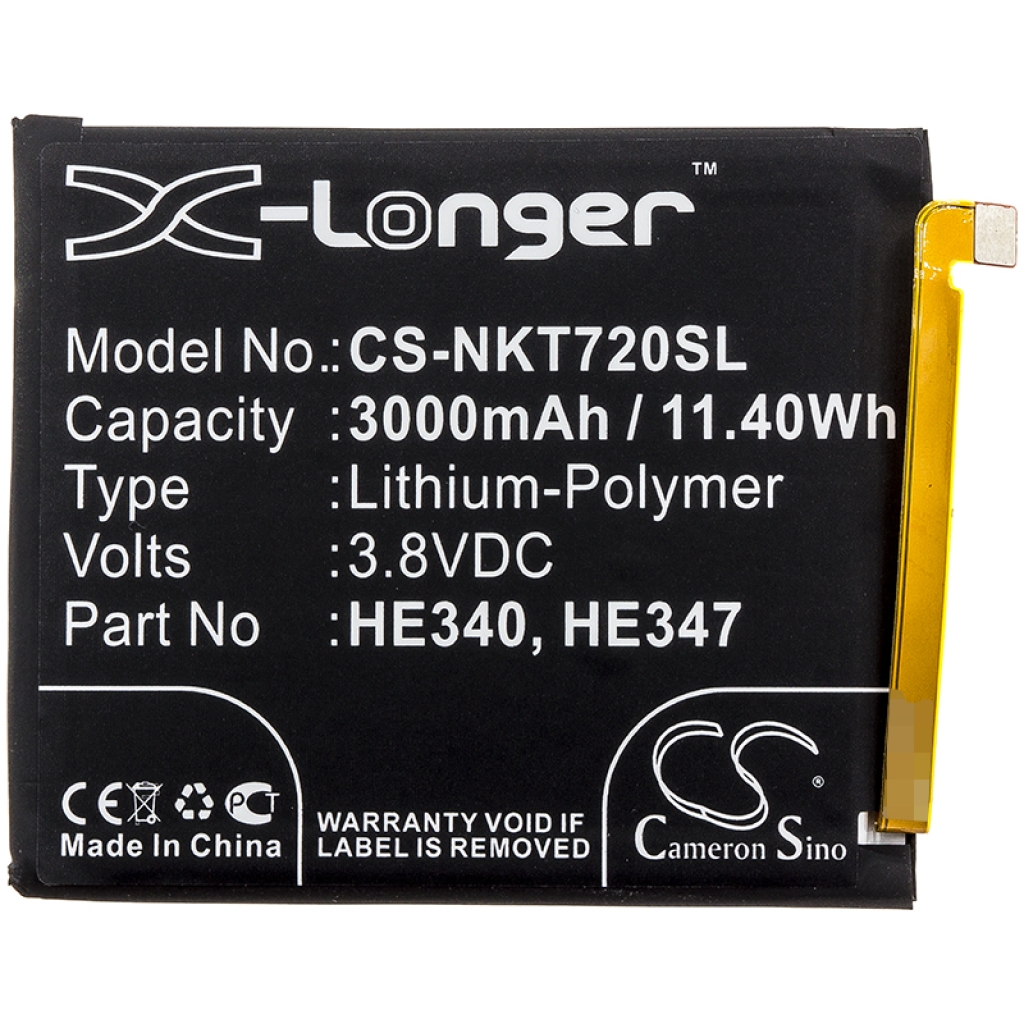 Batterier till mobiltelefoner Nokia CS-NKT720SL