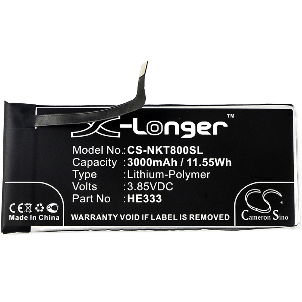 Compatible battery replacement for Nokia HE333