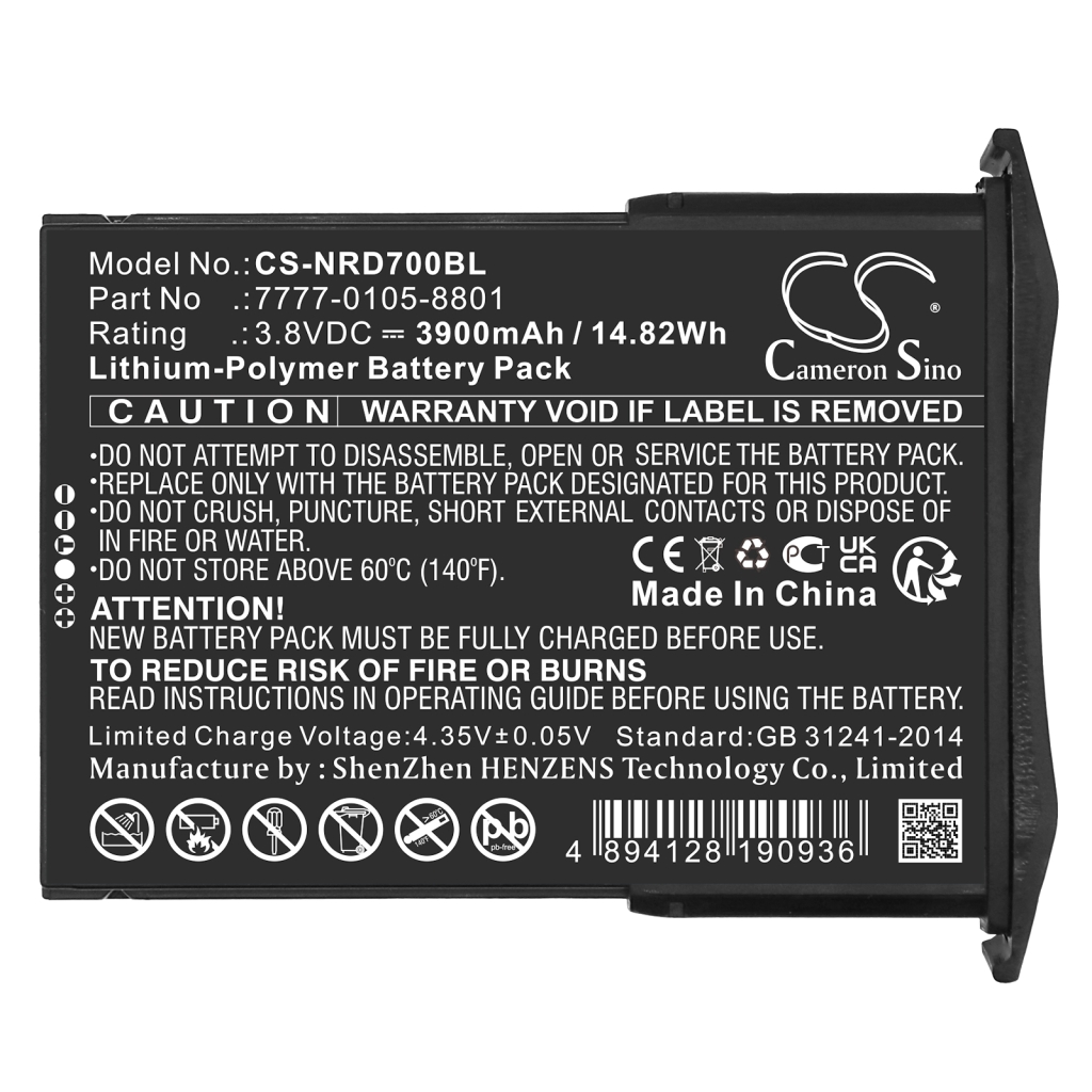 Batterier för skanner Ncr orderman CS-NRD700BL