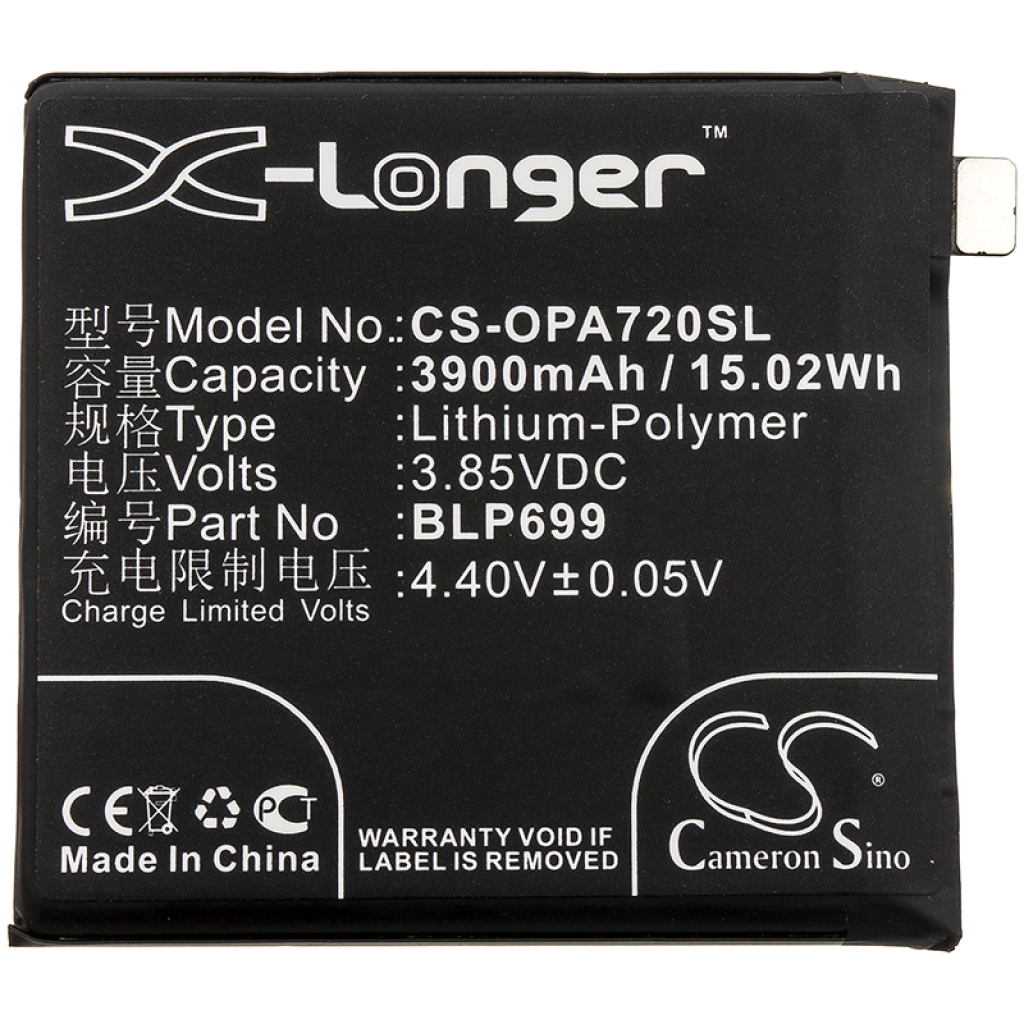 Compatible battery replacement for Oneplus BLP699