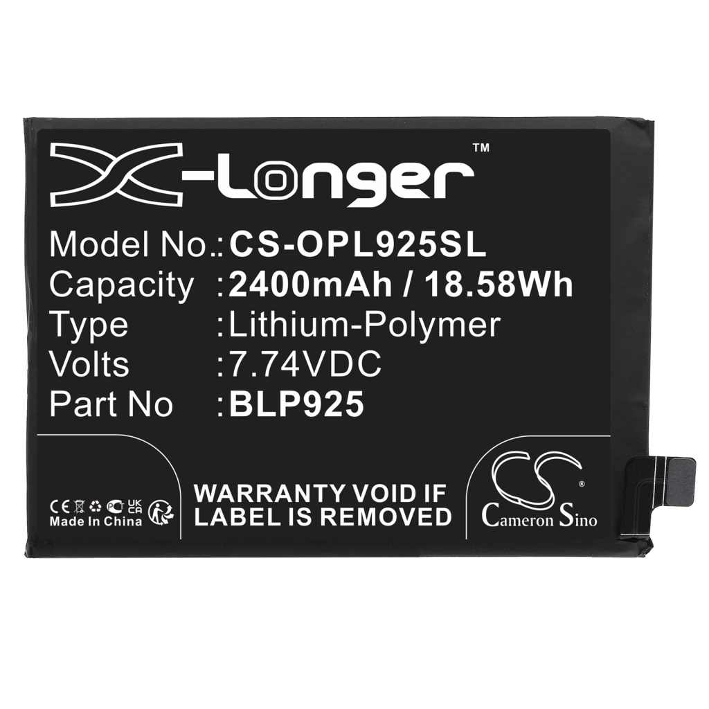 Compatible battery replacement for Oneplus BLP925