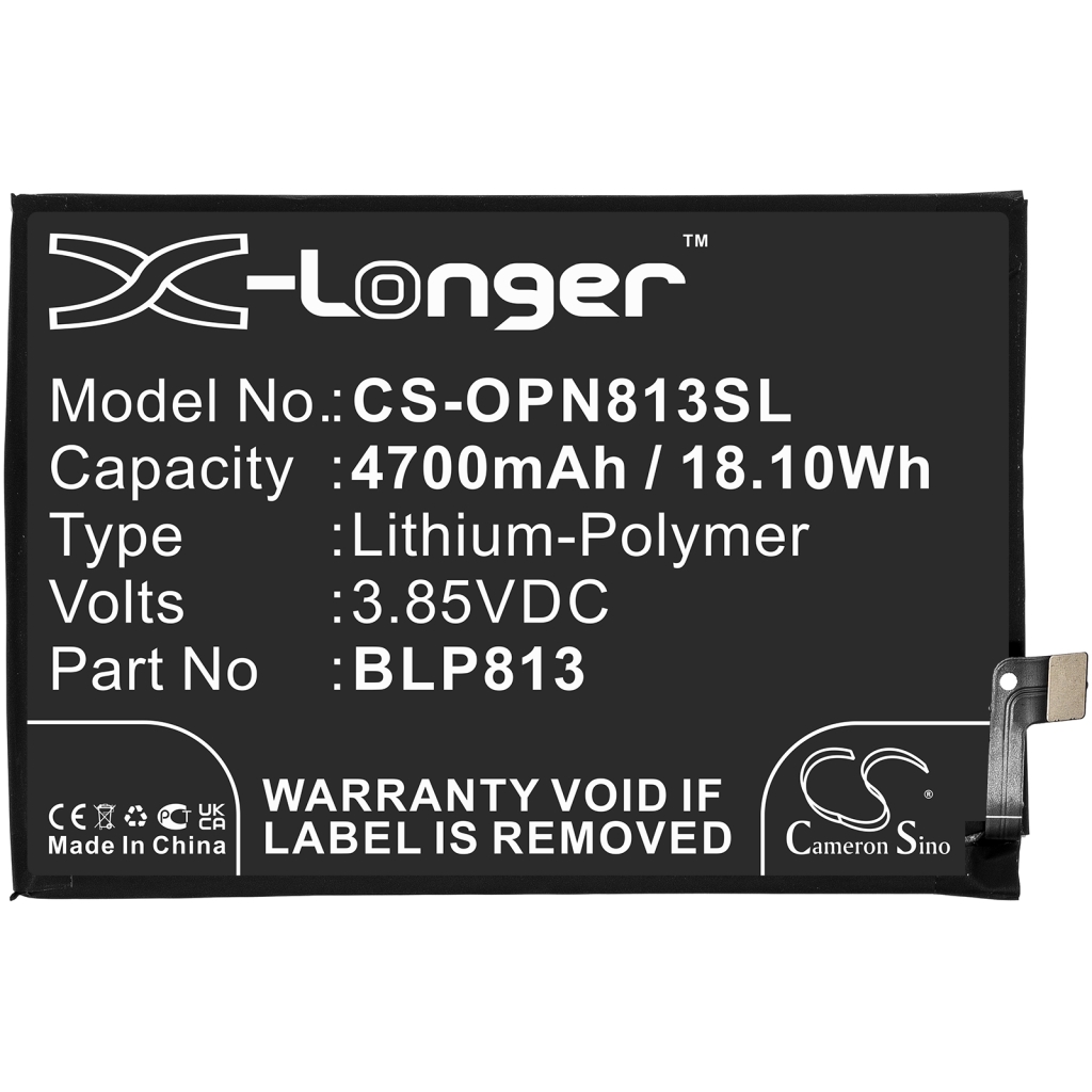 Compatible battery replacement for Oneplus BLP813