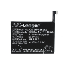 Compatible battery replacement for OPPO BLP585