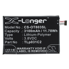 Kompatibel batteribyte för Alcatel  TLP031C2, TLP031C1