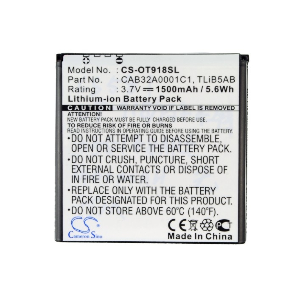 Batterier till mobiltelefoner BASE CS-OT918SL