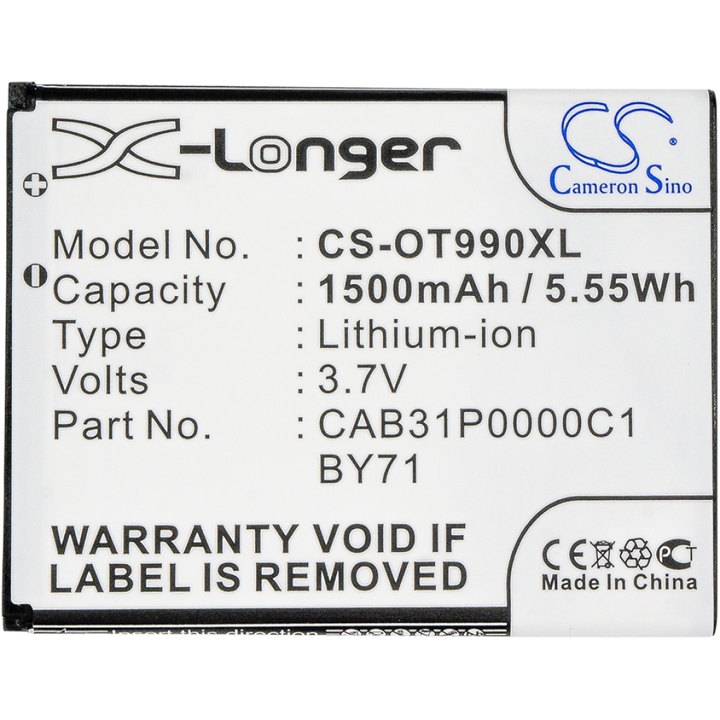 Batterier till mobiltelefoner TCL CS-OT990XL