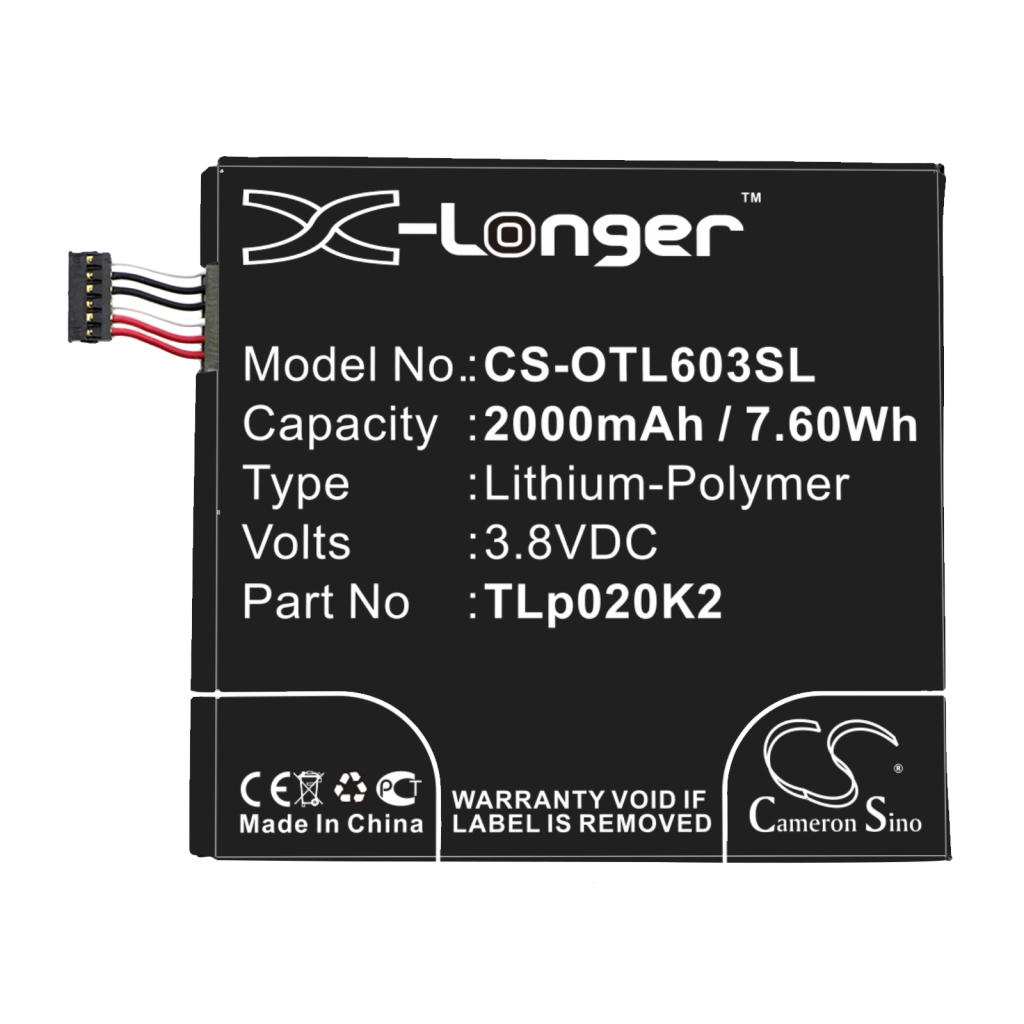 Batterier till mobiltelefoner Alcatel CS-OTL603SL