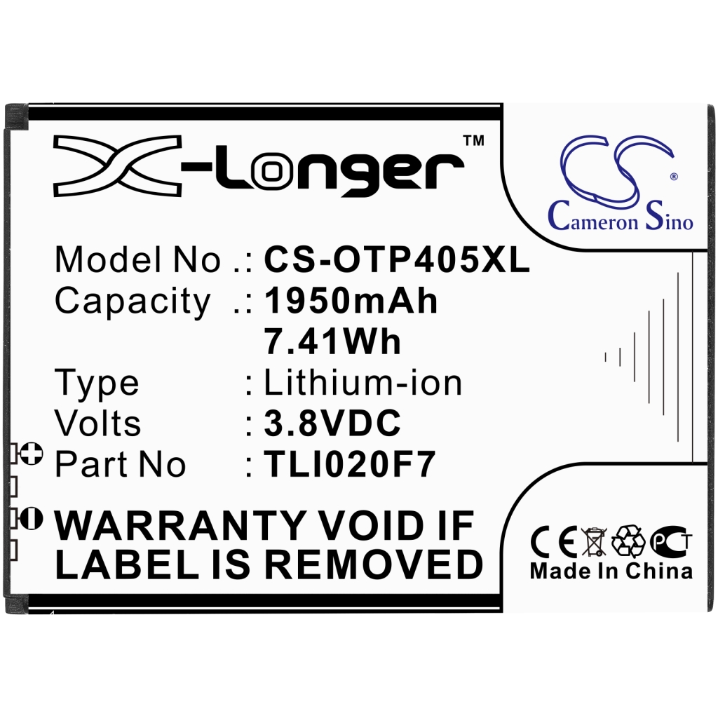 Batterier Ersätter TLI020F7