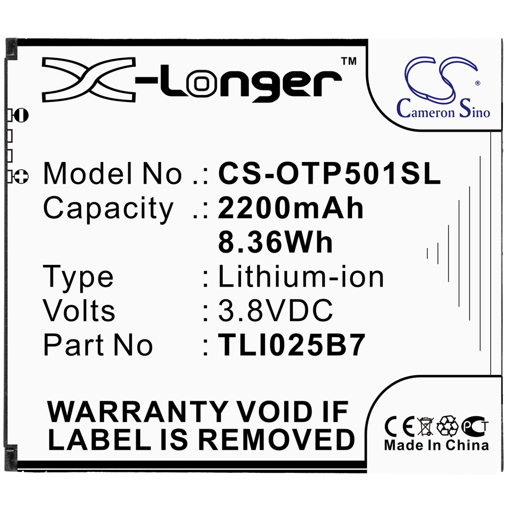 Batterier till mobiltelefoner Alcatel CS-OTP501SL