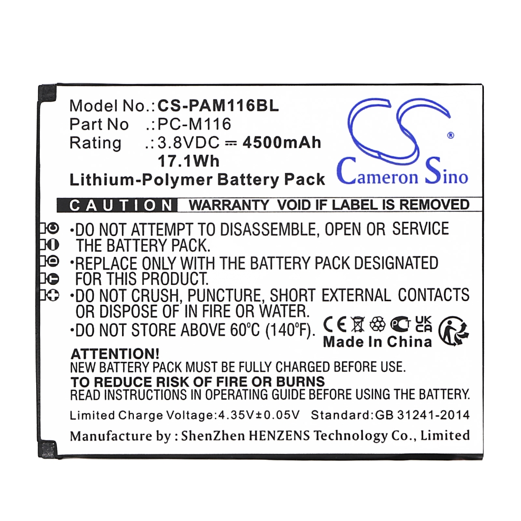 Batterier för betalningsterminaler Pax CS-PAM116BL