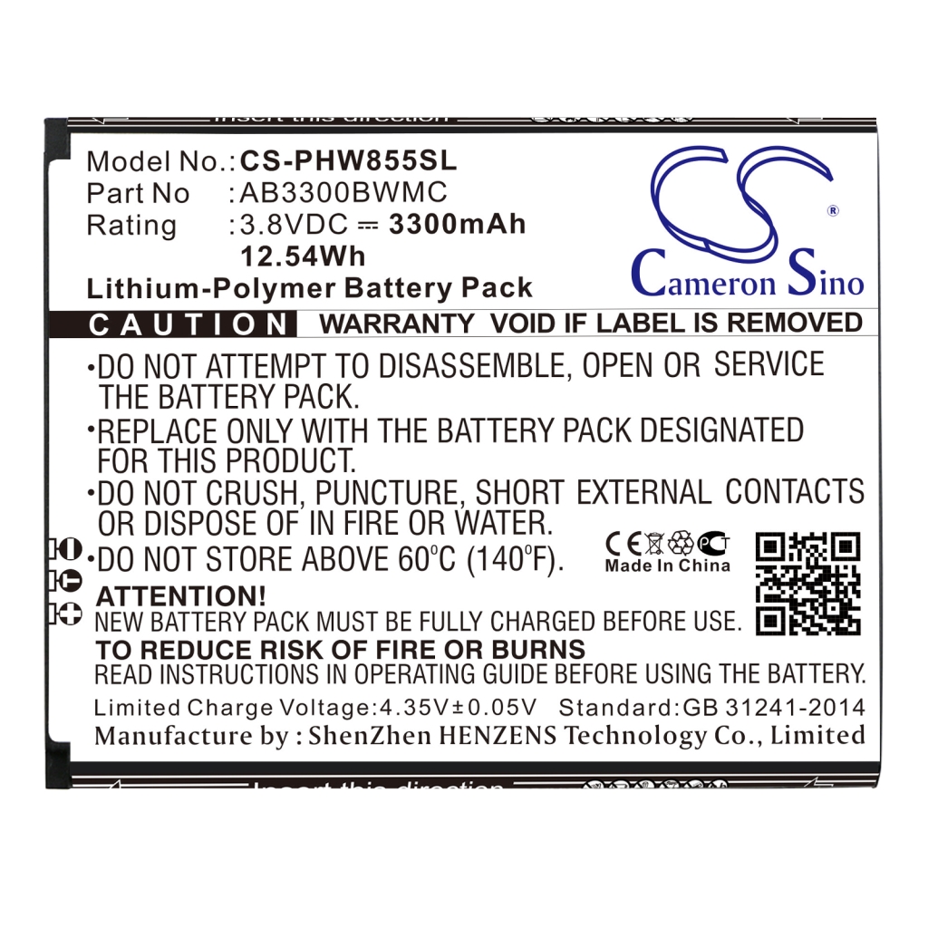 Battery Replaces AB3300BWMC