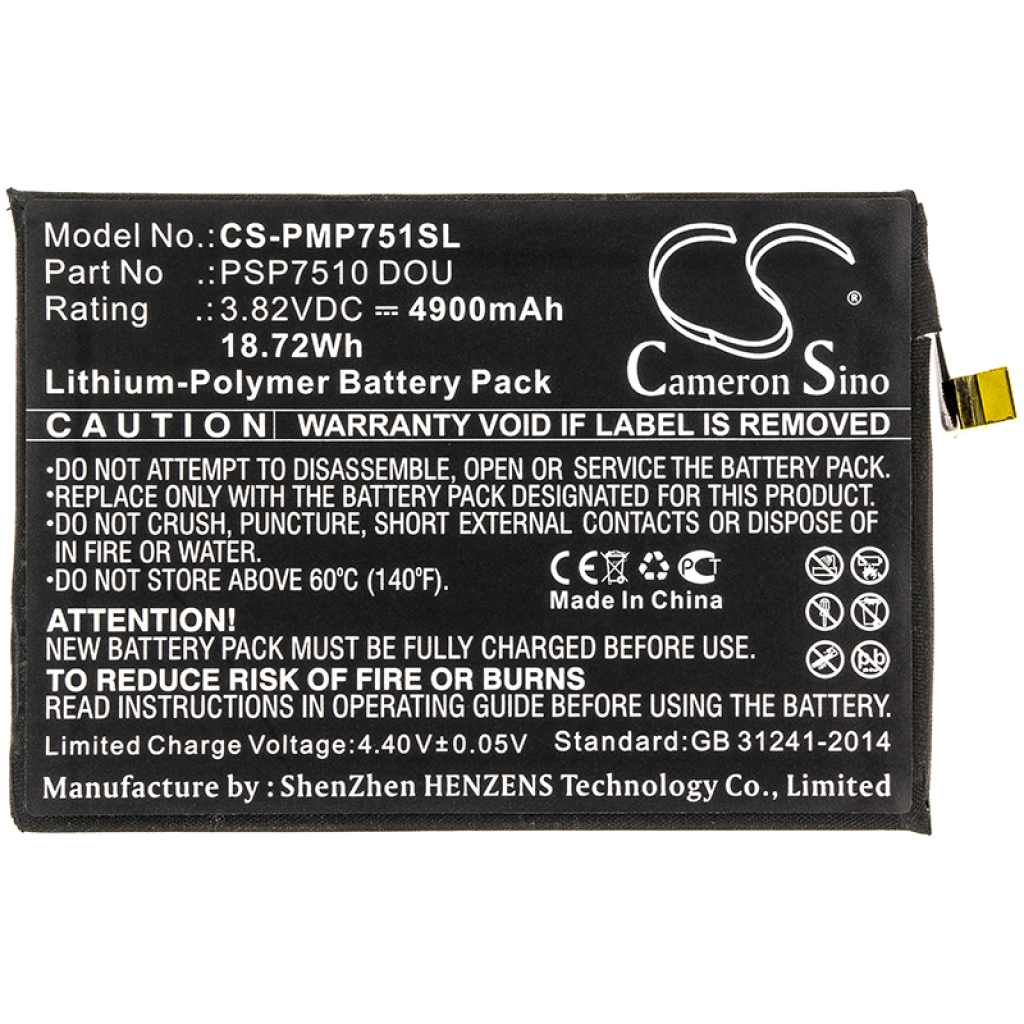 Batterier till mobiltelefoner Prestigio CS-PMP751SL