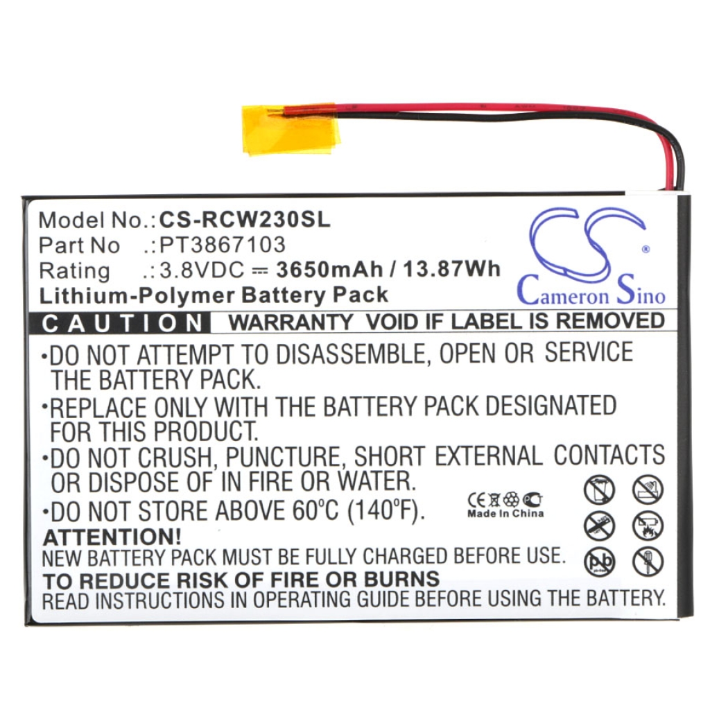 Batterier för surfplattor Rca CS-RCW230SL