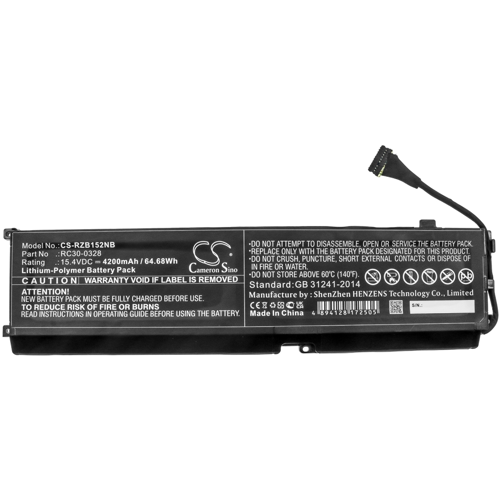 Batterier till bärbara datorer Razer CS-RZB152NB