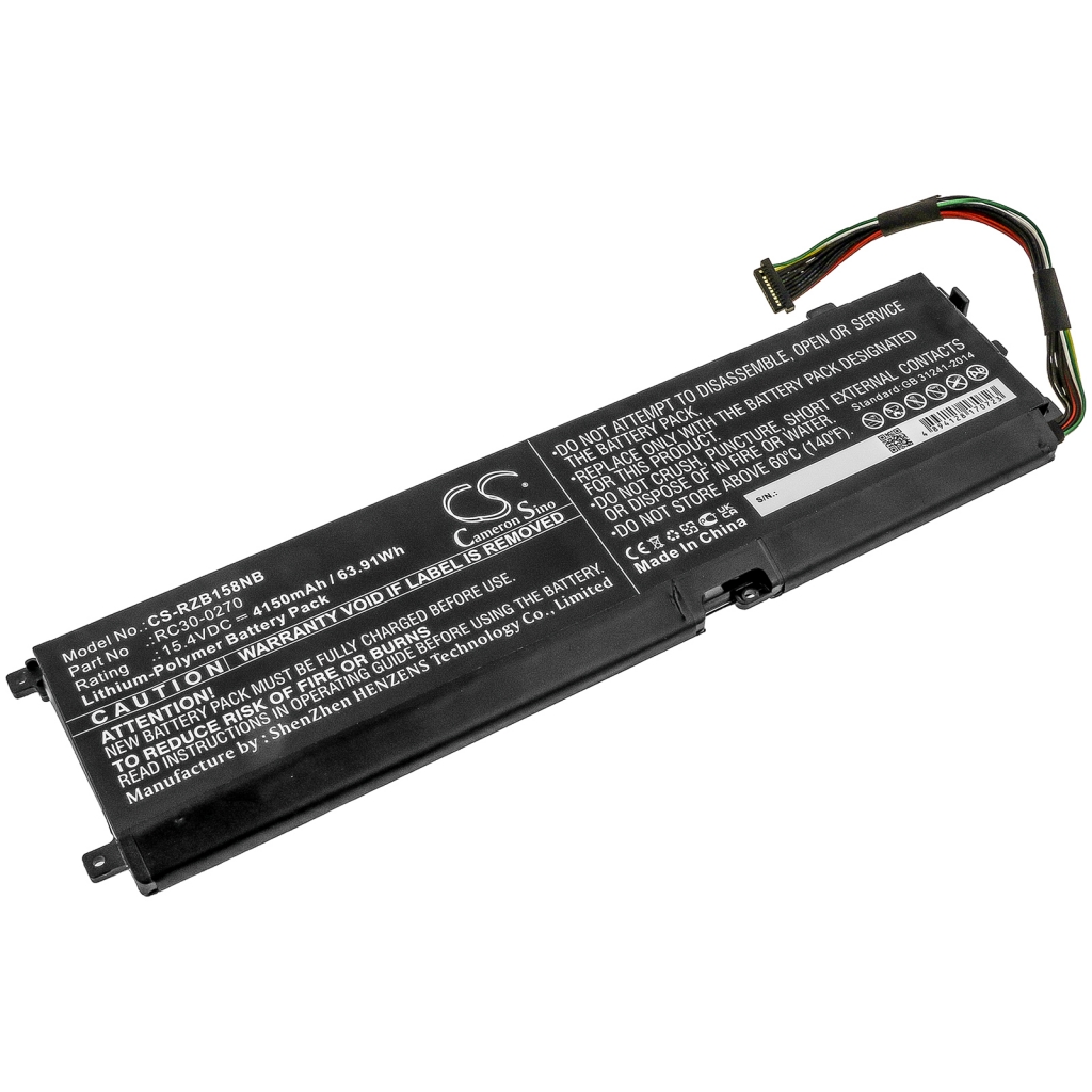 Batterier till bärbara datorer Razer CS-RZB158NB