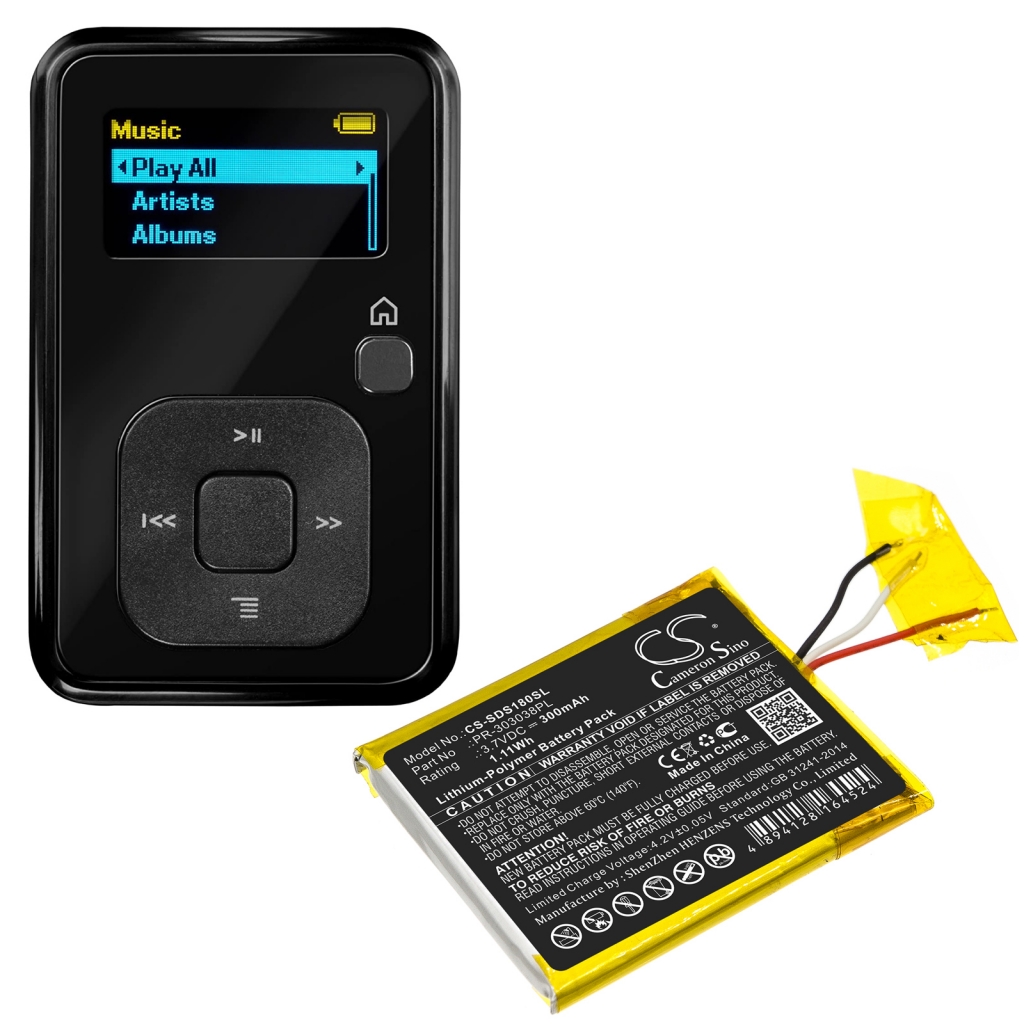 Batterier till MP3-spelare SanDisk CS-SDS180SL