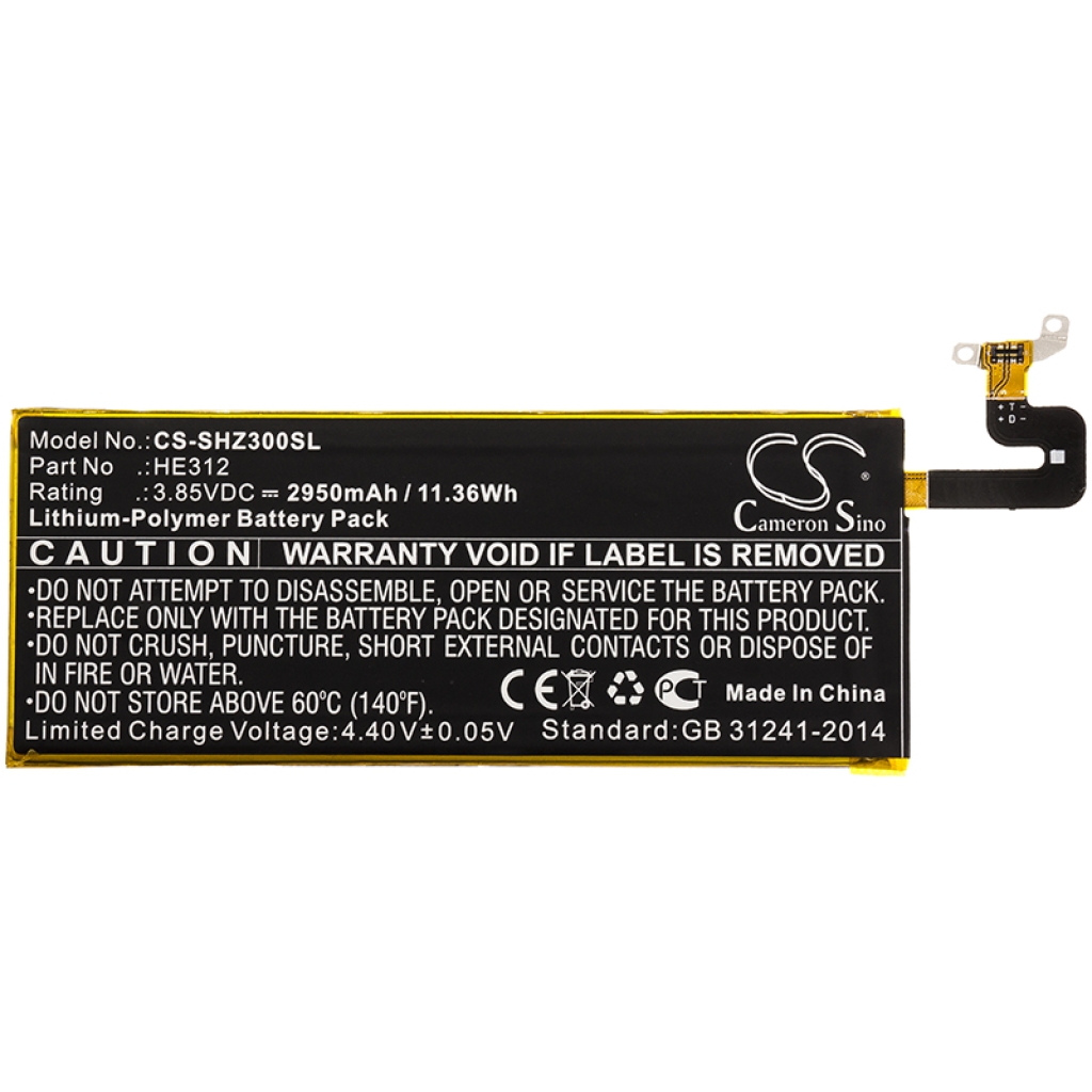 Compatible battery replacement for Sharp HE312