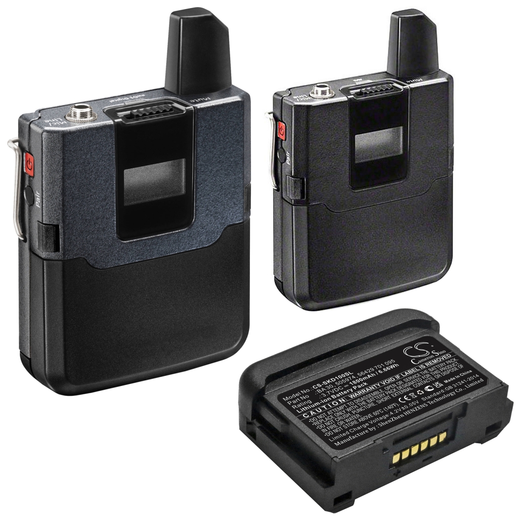 Batterier Ersätter AVX SK Bodypack transmitters