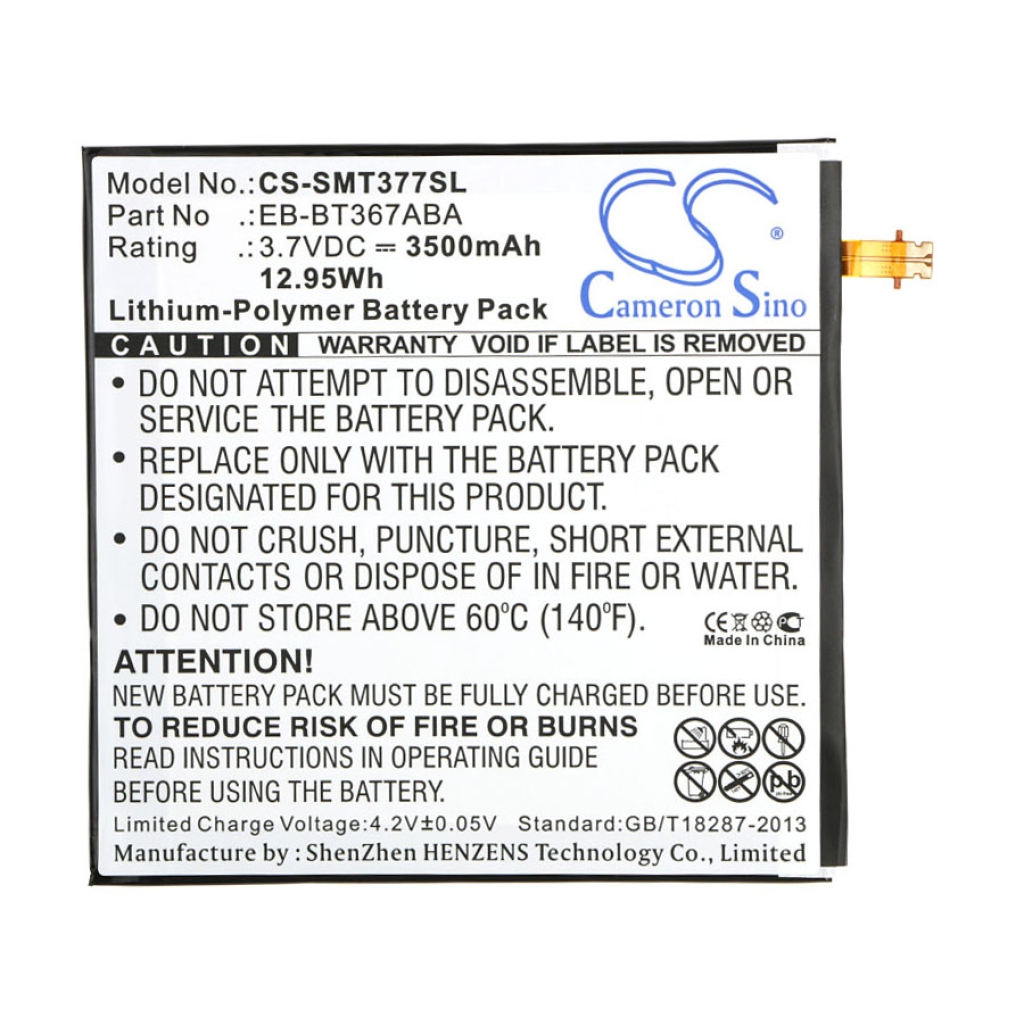 Batterier för surfplattor Samsung CS-SMT377SL