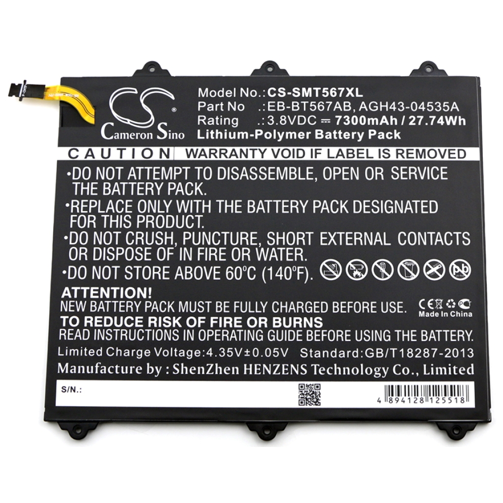 Batterier för surfplattor Samsung CS-SMT567XL