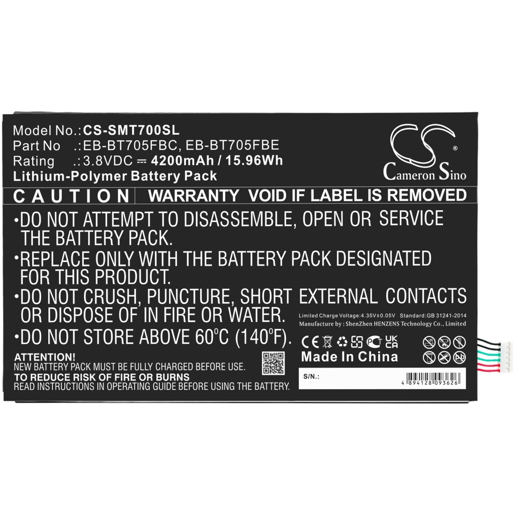 Batterier Ersätter SM-T705Y