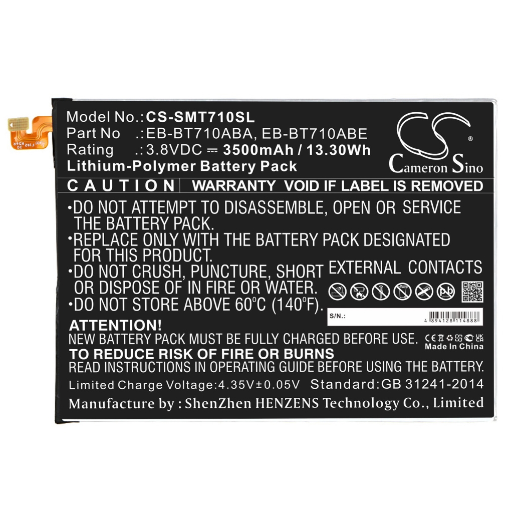 Batterier Ersätter SM-T719C
