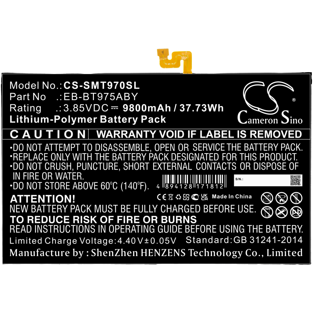 Batterier Ersätter SM-T978U