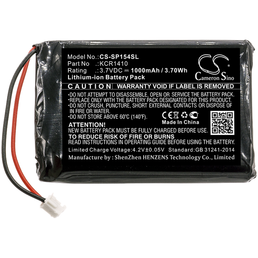 Compatible battery replacement for Sony KCR1410