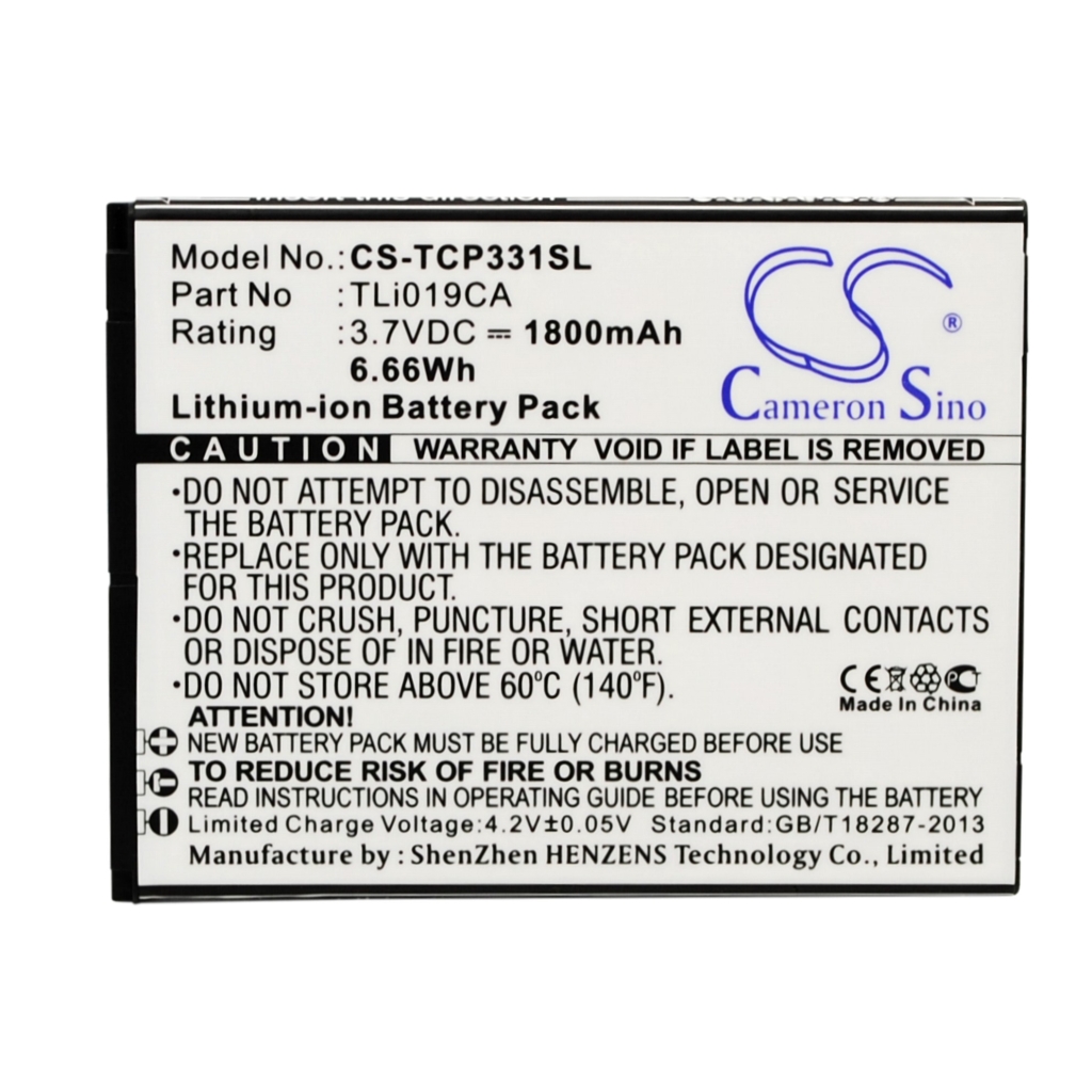 Batterier till mobiltelefoner TCL CS-TCP331SL