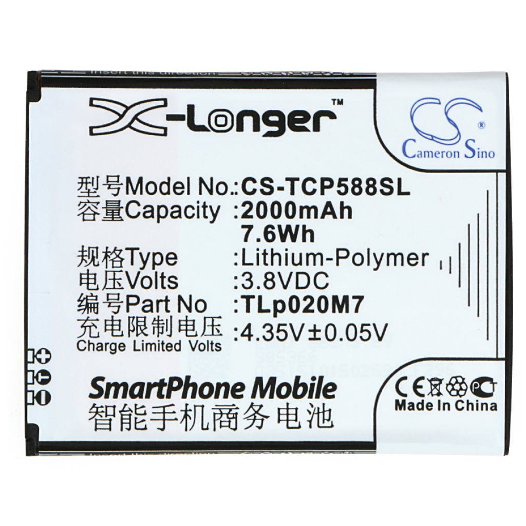 Batterier till mobiltelefoner TCL CS-TCP588SL