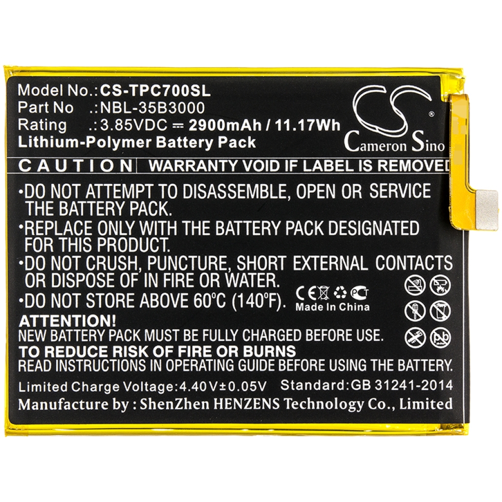 Batterier Ersätter Neffos C7 Dual SIM