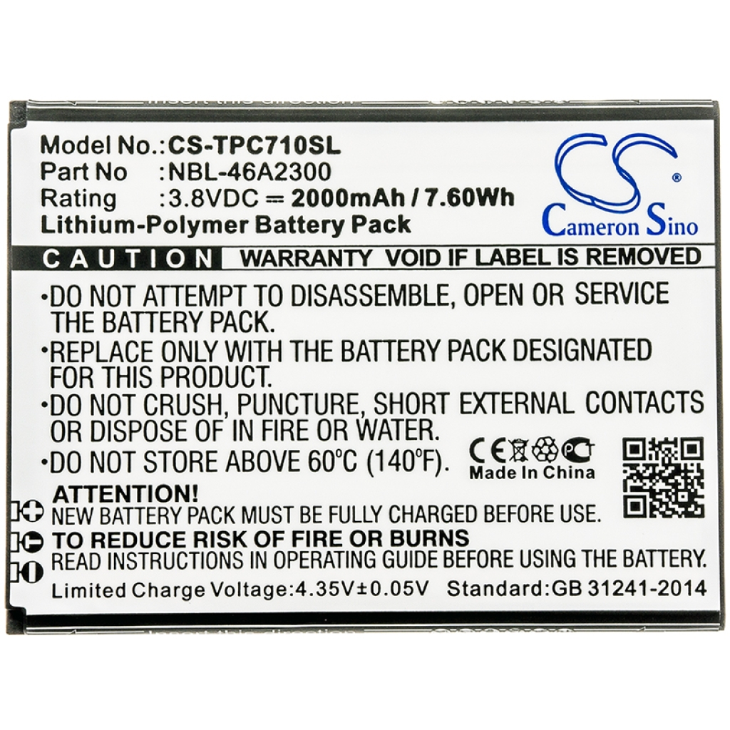 Batterier Ersätter TP705A