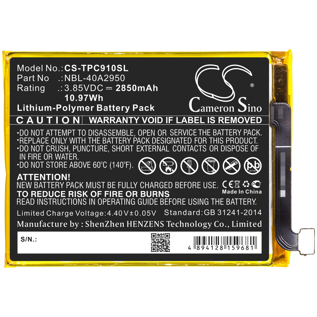 Batterier till mobiltelefoner Neffos CS-TPC910SL