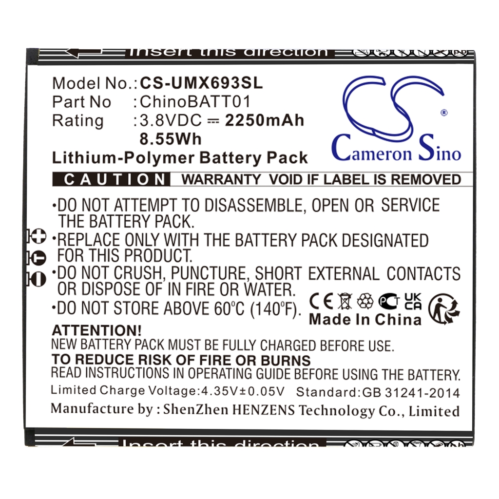 Batterier Ersätter Unimax U693CL