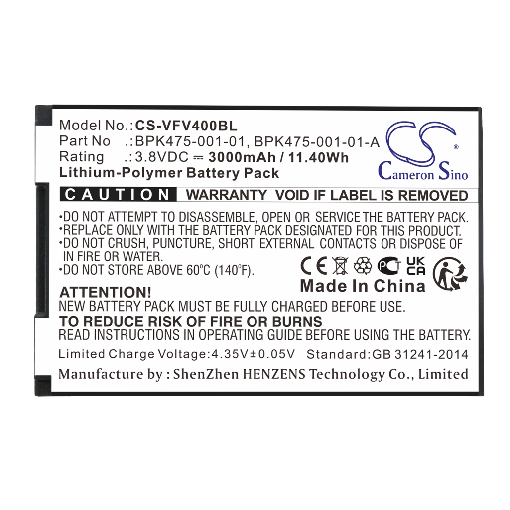 Batterier Ersätter V400M Plus 4G