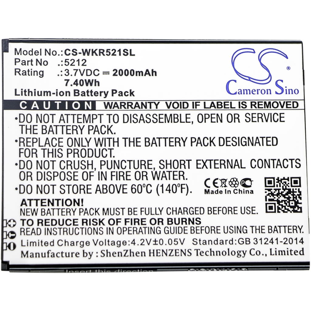 Batterier till mobiltelefoner Wiko CS-WKR521SL