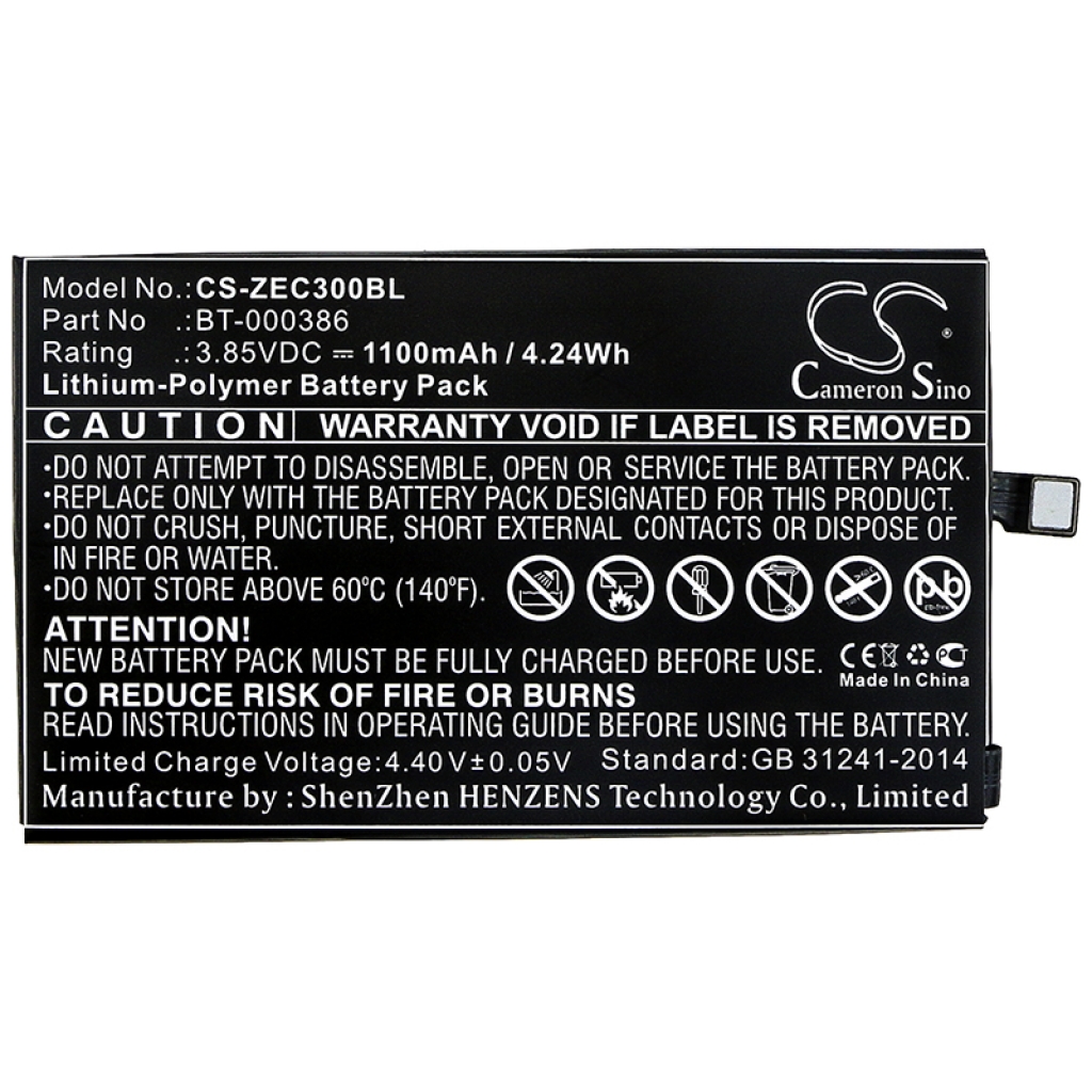 Batterier för skanner Zebra CS-ZEC300BL